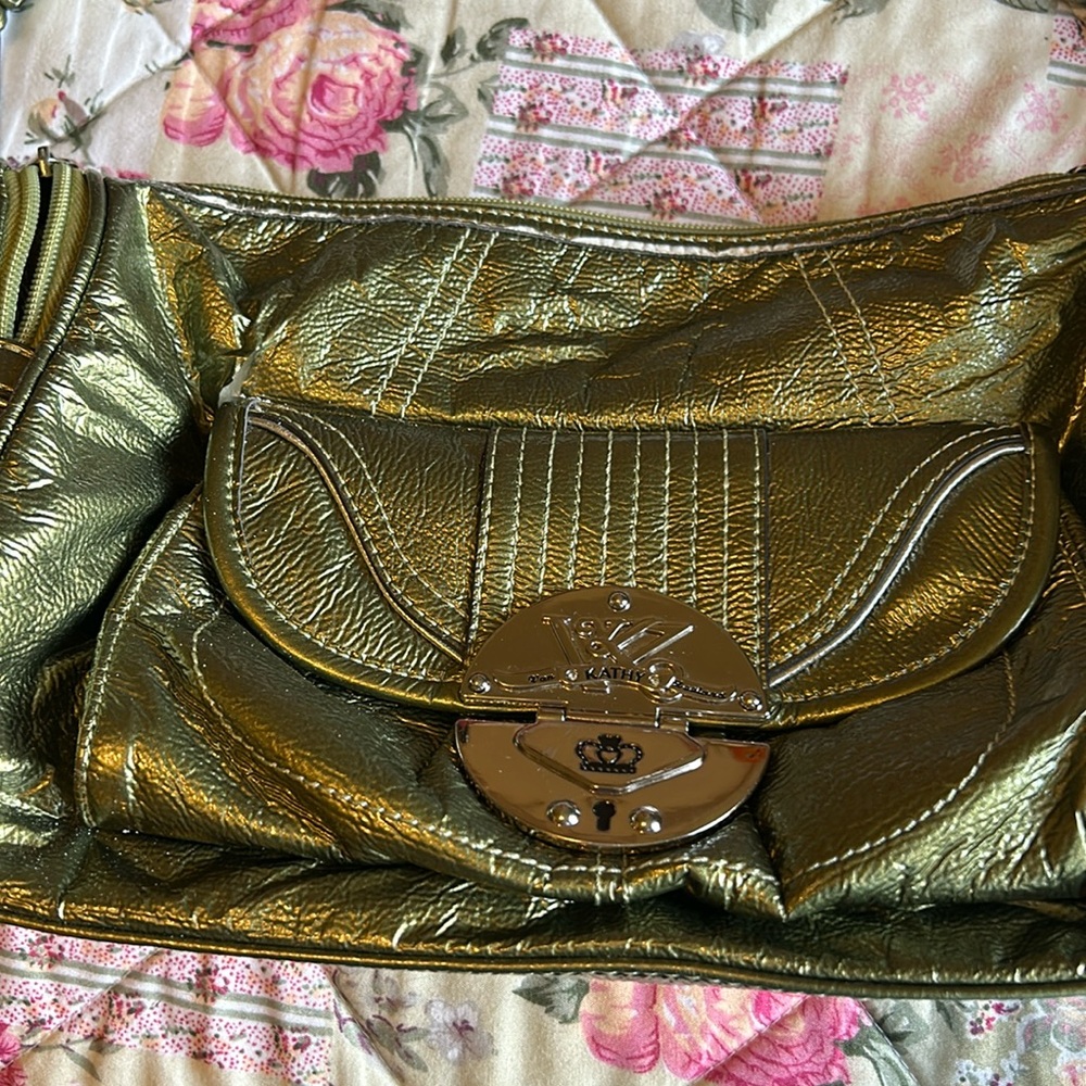 Kathy Van Zeeland Gold/Green Bag
